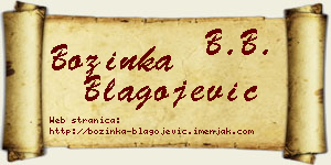 Božinka Blagojević vizit kartica